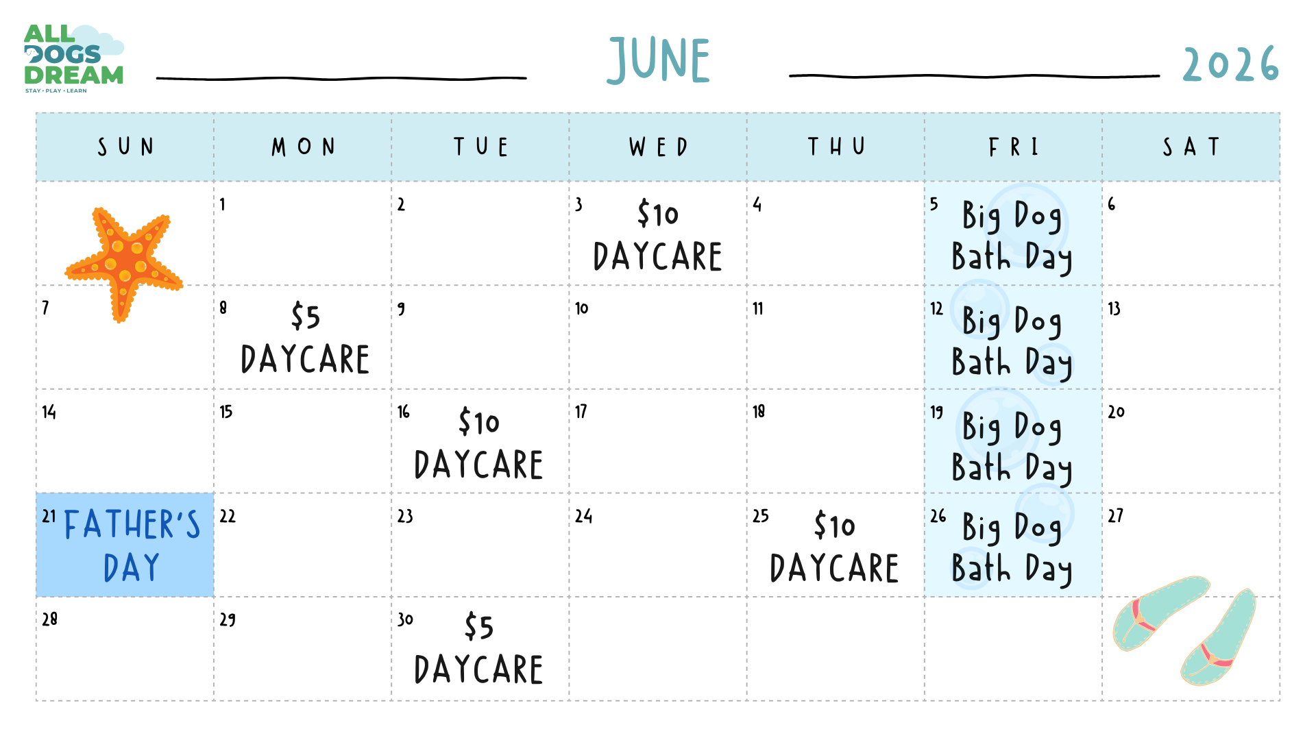 All Dog Calendar